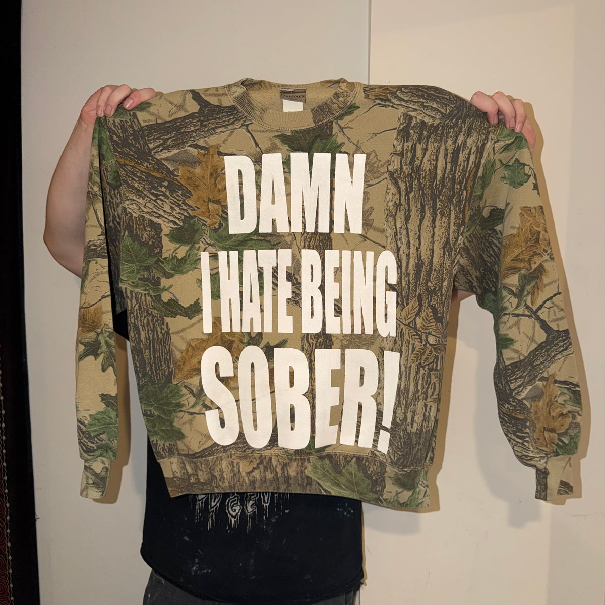 Damn I Hate Being Sober 1/1 Camo Crewneck (Large)