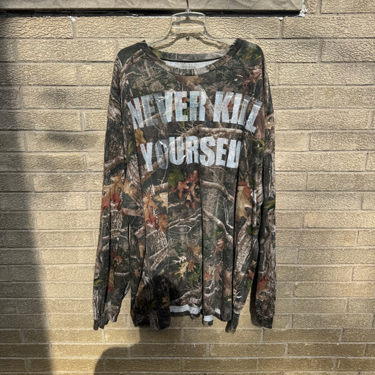 NEVER KILL YOURSELF 1/1 Camo Long Sleeve T-Shirt (XXXXXL)