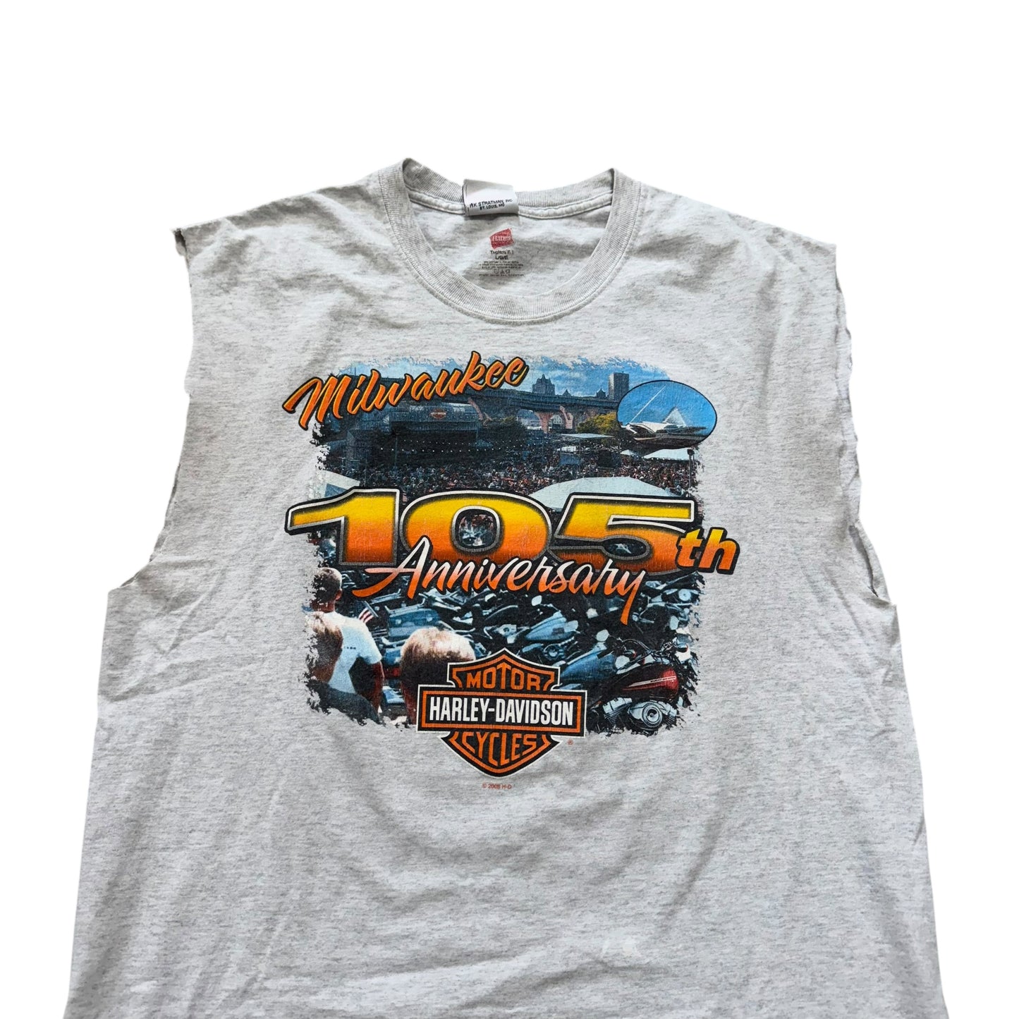 Harley Davidson 105th Anniversary Cut Off T-Shirt 2000s (Large) [ REAL SHOPPER EXCLUSIVE ]