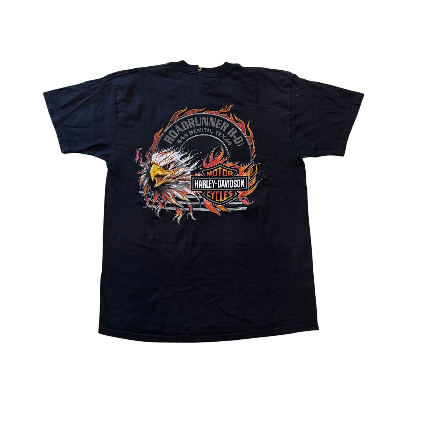 Harley Davidson Of San Benito, Texas Skull Flame T-Shirt 2000s (Large) [ REAL SHOPPER EXCLUSIVE ]