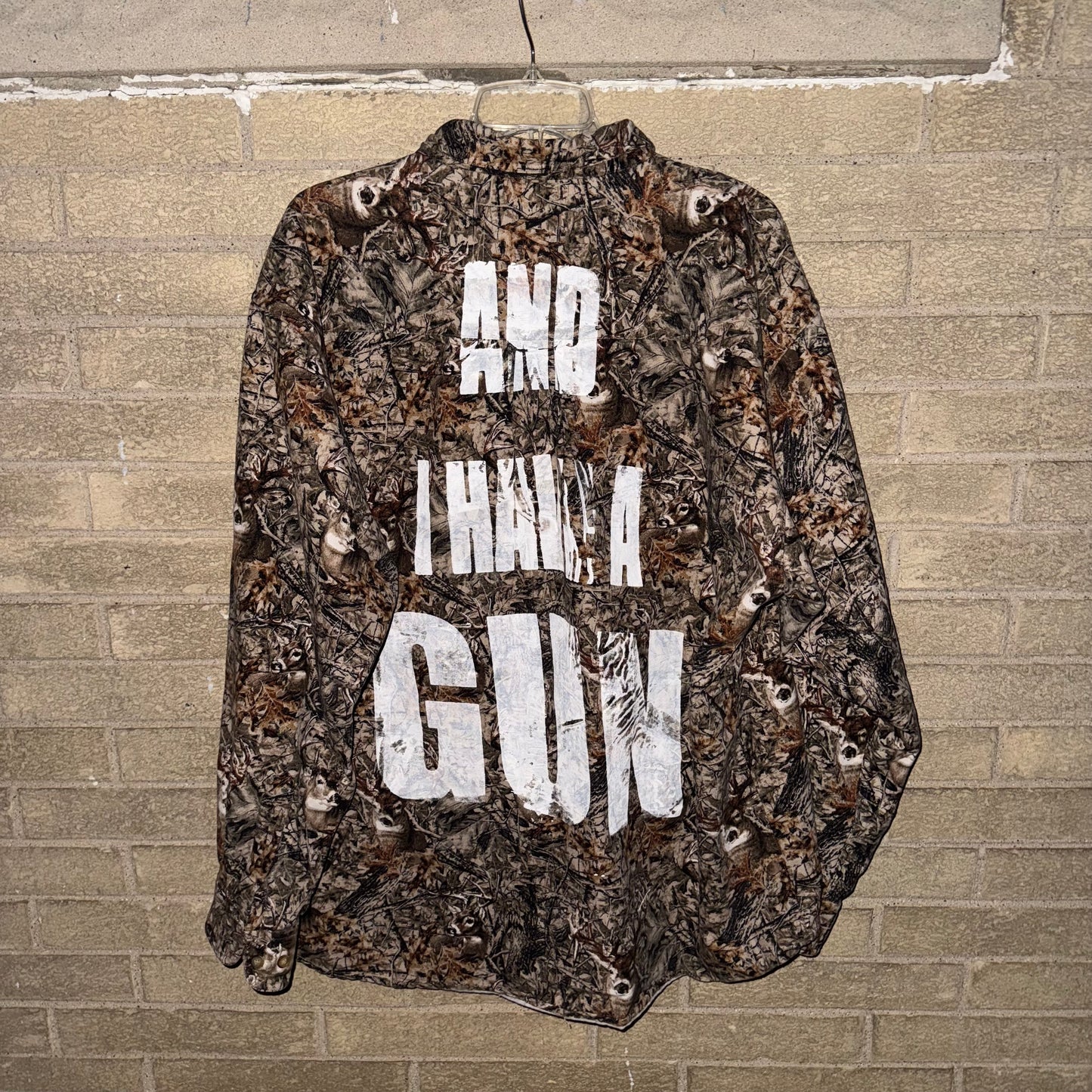 Karma Kills 1/1 Camo Long Sleeve Button Up T-Shirt (XXL)