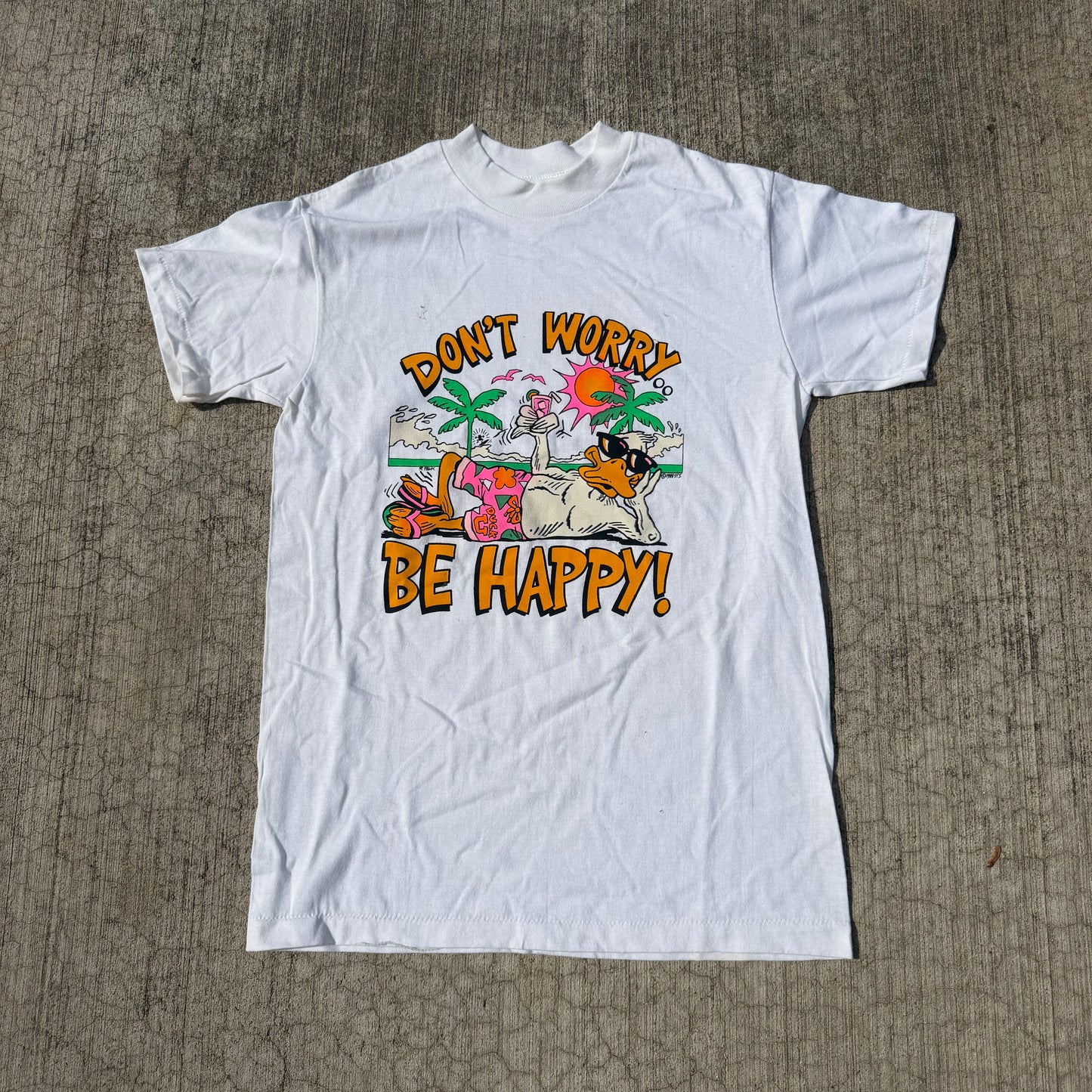 Don’t Worry Be Happy T-Shirt 80s (Fits Medium) REAL SHOPPER EXCLUSIVE