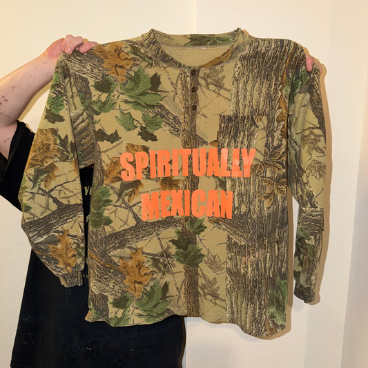 Spiritually Mexican Camo Long Sleeve T-Shirt (XXL)