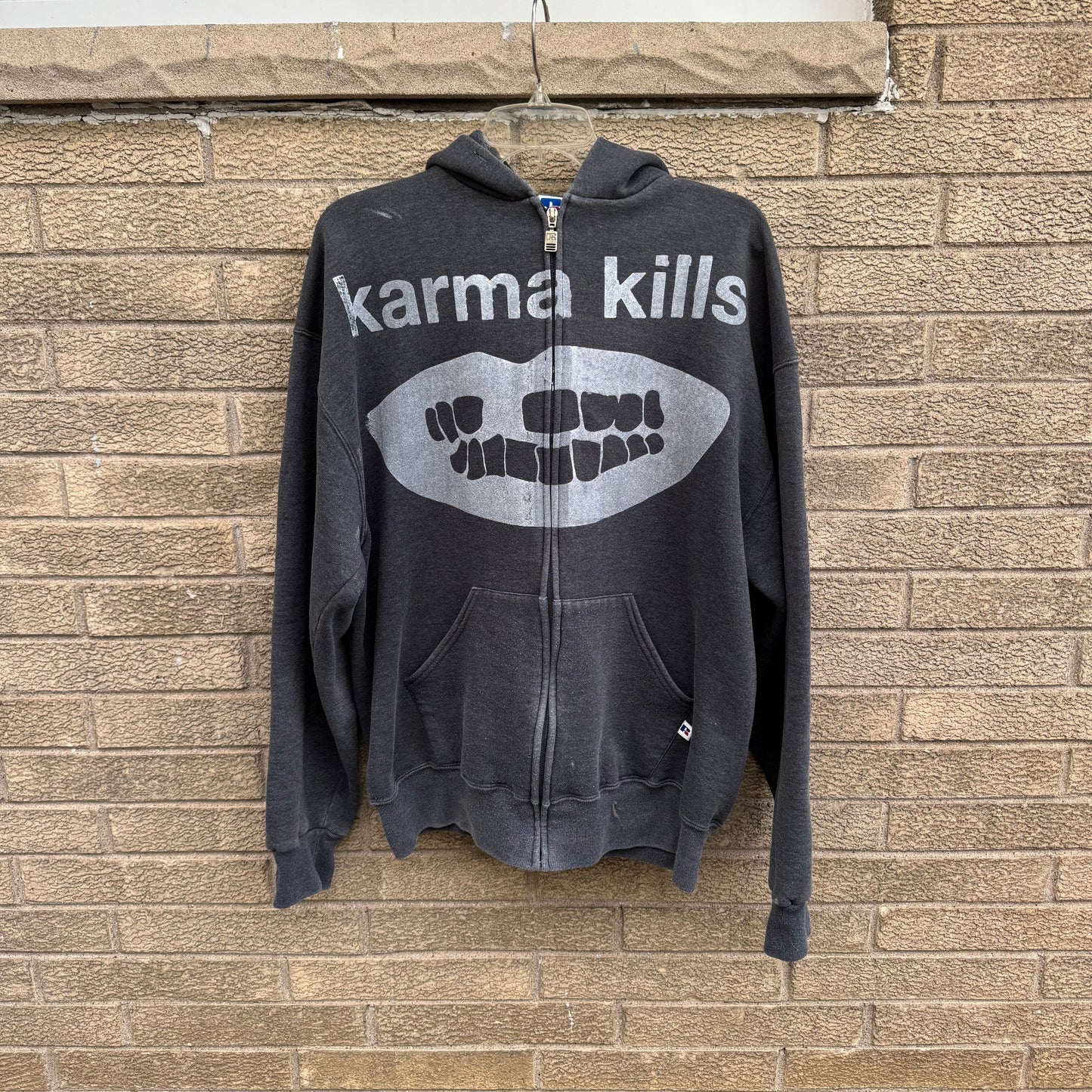 Karma Kills… And I Have A Gun 1/1 Zip Up Hoodie (Large)