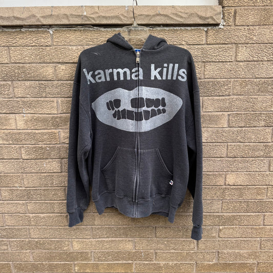 Karma Kills… And I Have A Gun 1/1 Zip Up Hoodie (Large)