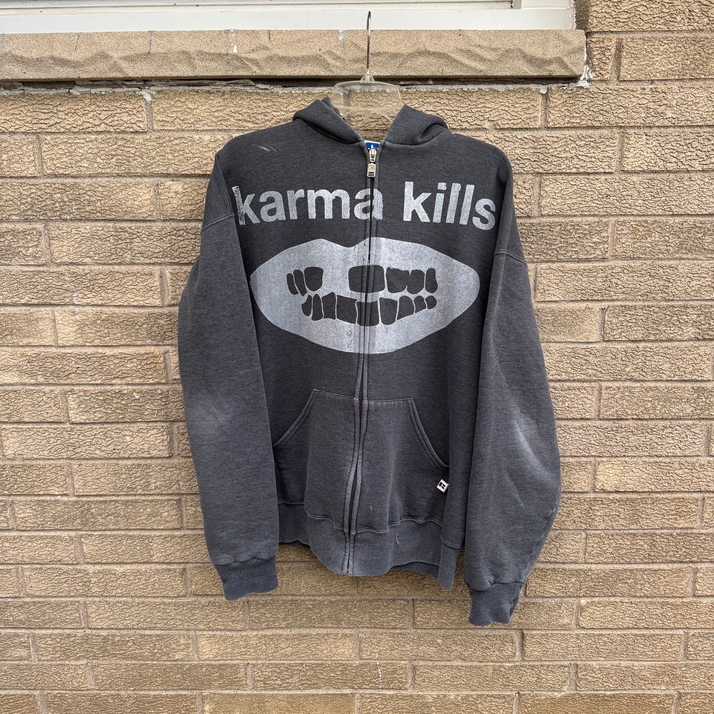 Karma Kills… And I Have A Gun 1/1 Zip Up Hoodie (Large)