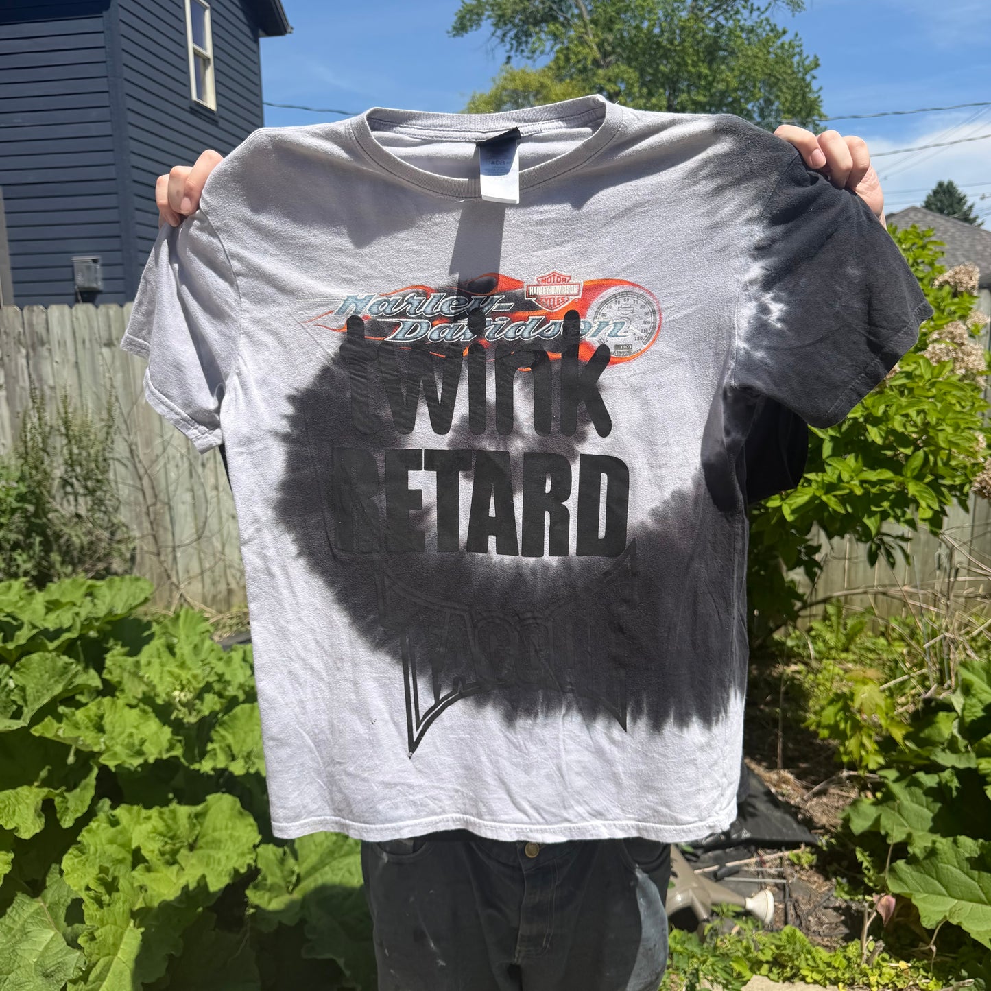 Twink Retard Faggot 1/1 T-Shirt (XL) HARDCORE THOUGHTS X JUNA THRIFTS