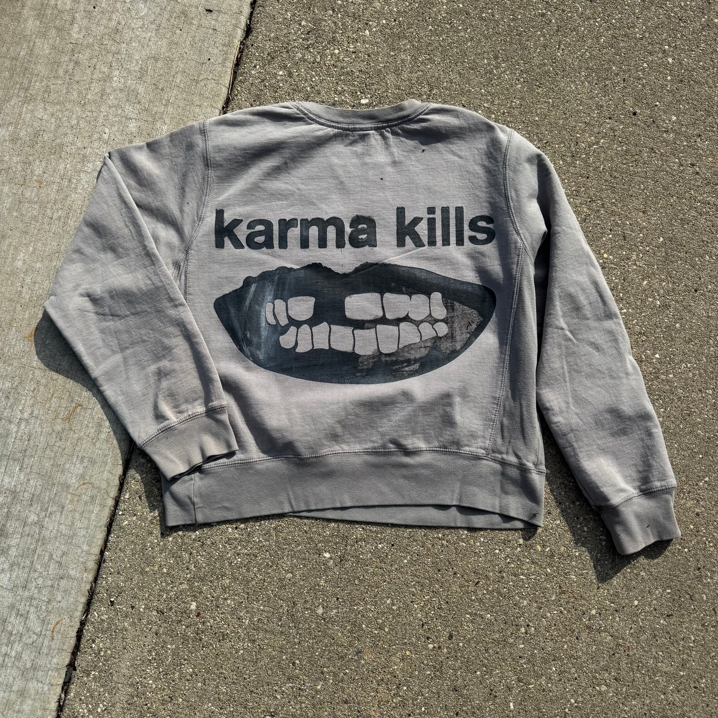 Karma Kills 1/1 Reverse Weave Crewneck (Boxy Large)