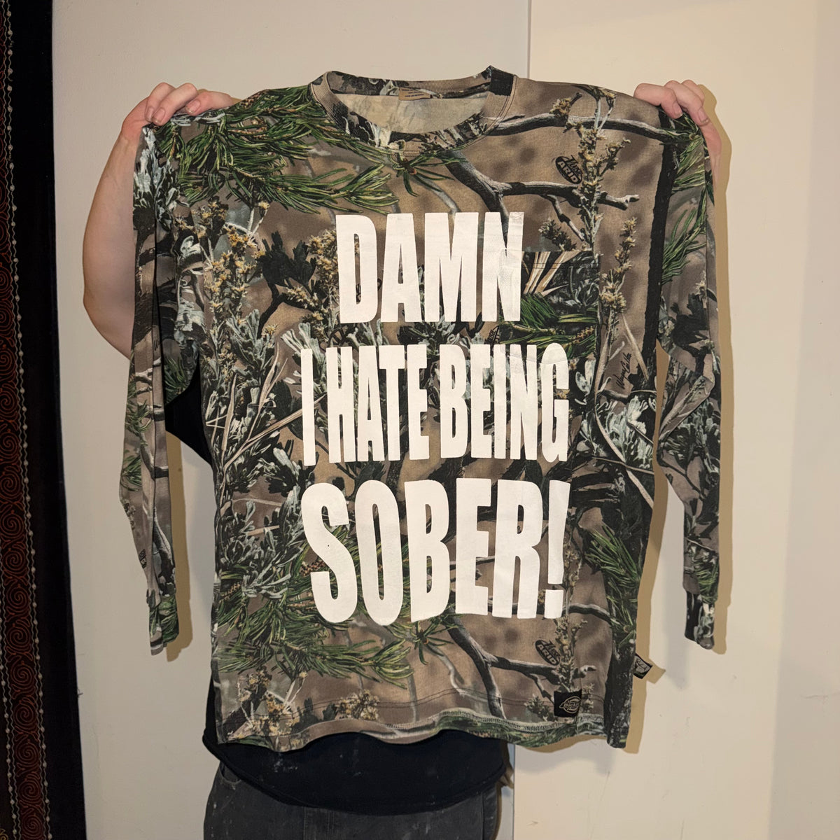 Damn I Hate Being Sober 1/1 Camo Long Sleeve T-Shirt (XL)
