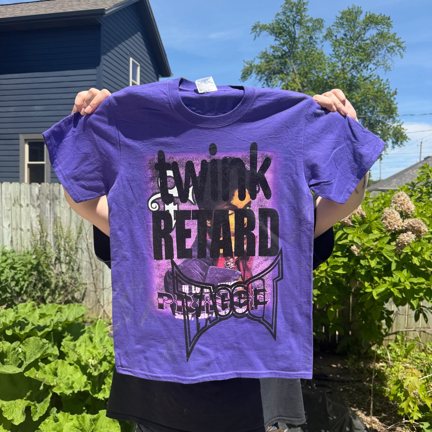 Twink Retard Faggot 1/1 T-Shirt (Small) HARDCORE THOUGHTS X JUNA THRIFTS