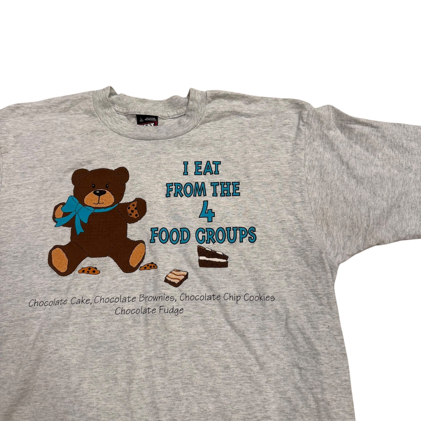 I Eat From The 4 Food Groups T-Shirt 90s (Large) [ REAL SHOPPER EXCLUSIVE ]