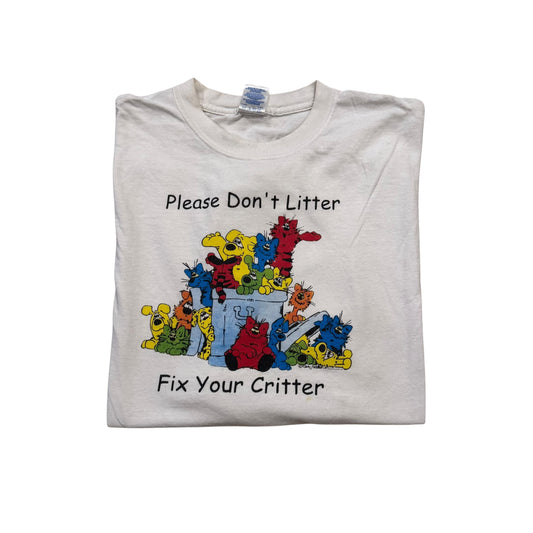 Please Don’t Litter Fix Your Critter T-Shirt 2000s (XXL) PERSONALS COLLECTION