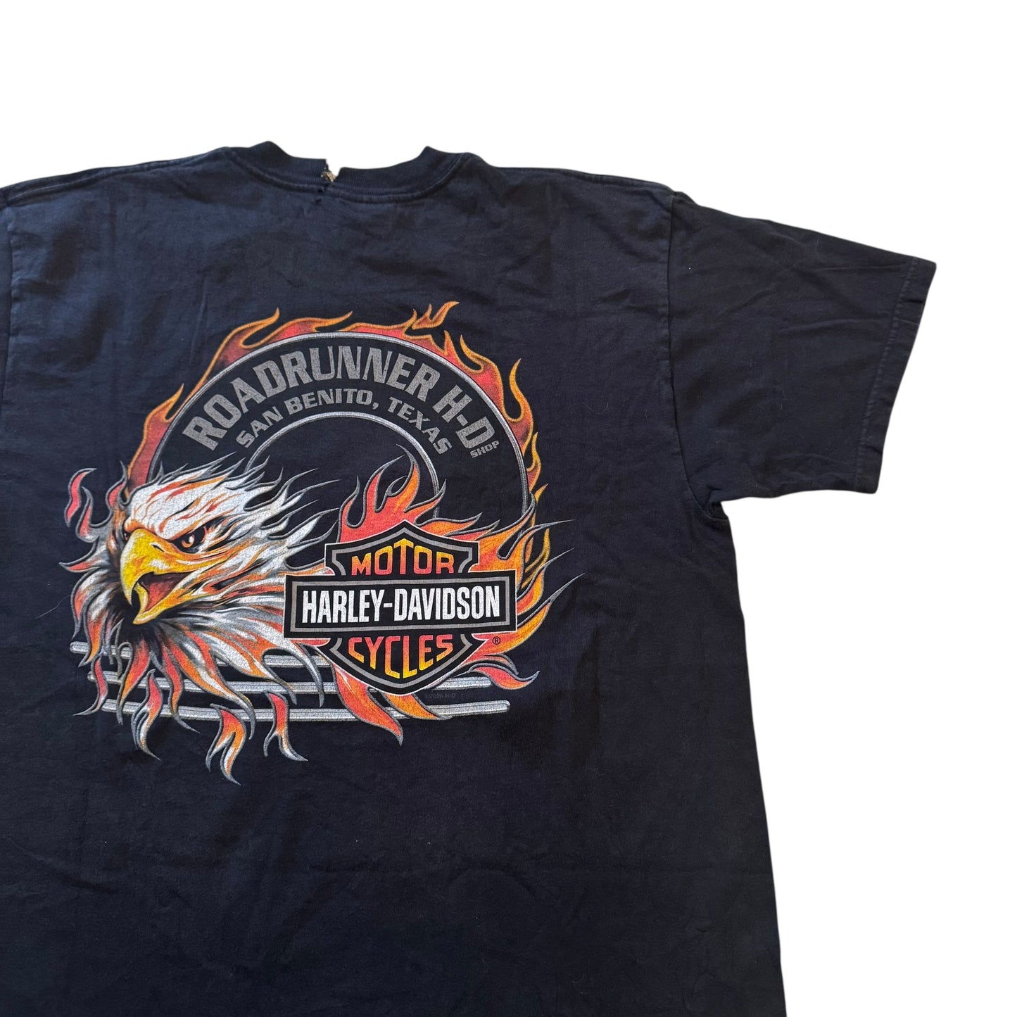 Harley Davidson Of San Benito, Texas Skull Flame T-Shirt 2000s (Large) [ REAL SHOPPER EXCLUSIVE ]