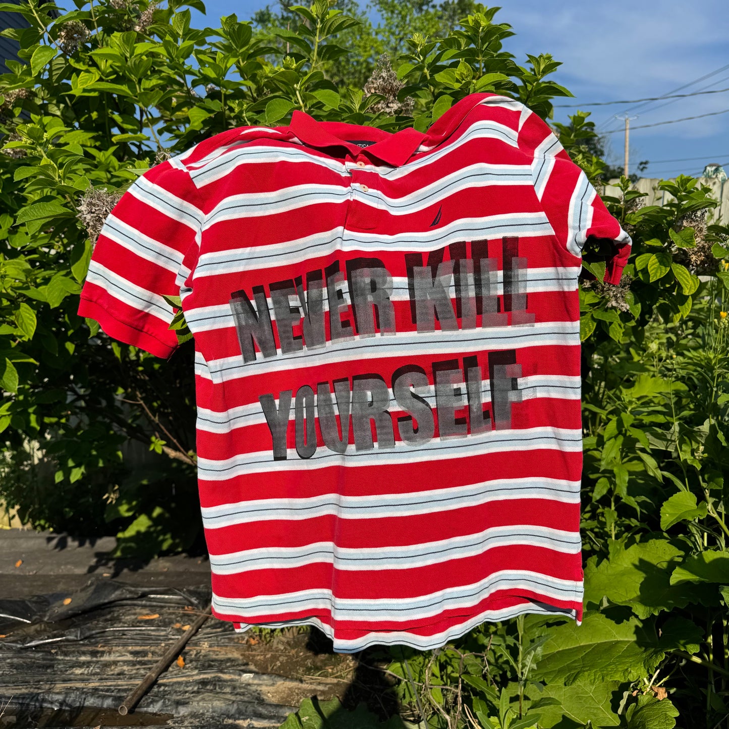 NEVER KILL YOURSELF 1/1 Polo T-Shirt (XL)