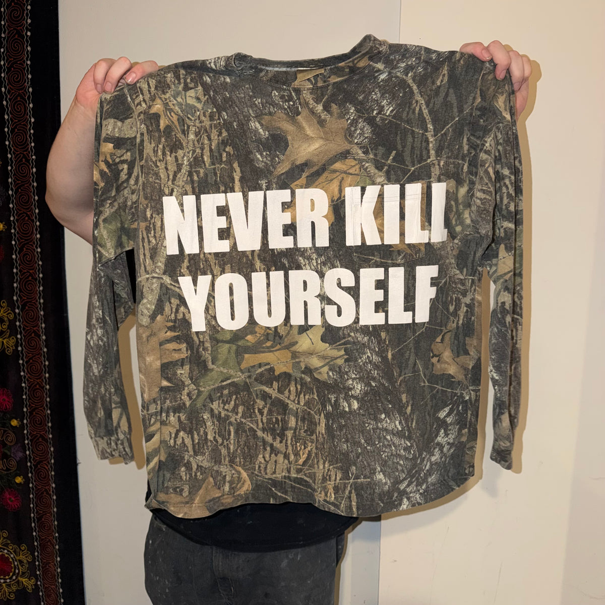Never Kill Yourself 1/1 Camo Long Sleeve T-Shirt (XL)