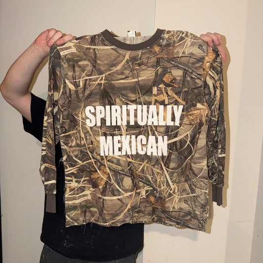 Spiritually Mexican Camo Long Sleeve T-Shirt (Large)