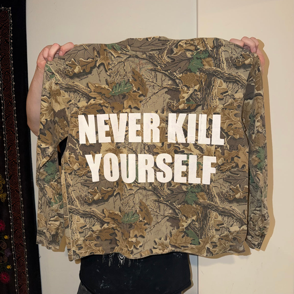 Never Kill Yourself 1/1 Camo Long Sleeve T-Shirt (XL)