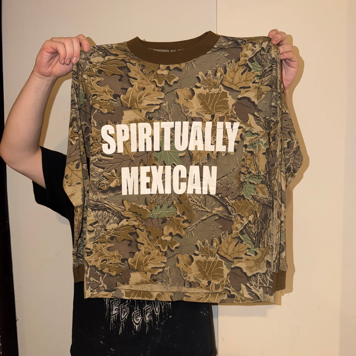 Spiritually Mexican Camo Long Sleeve T-Shirt (Medium)