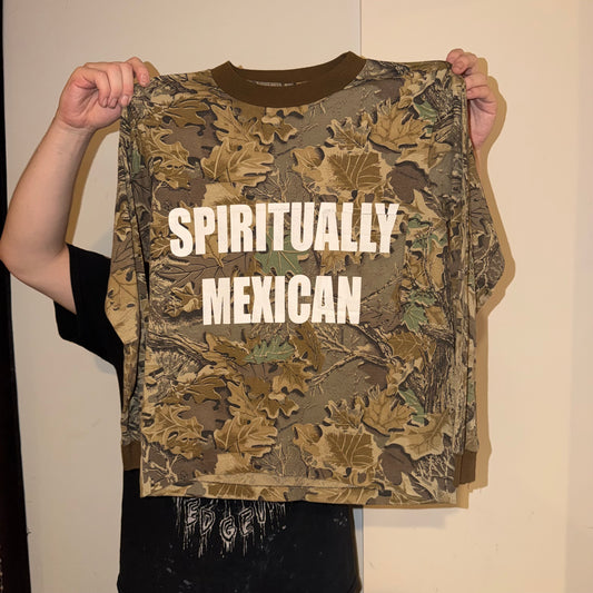 Spiritually Mexican Camo Long Sleeve T-Shirt (Medium)