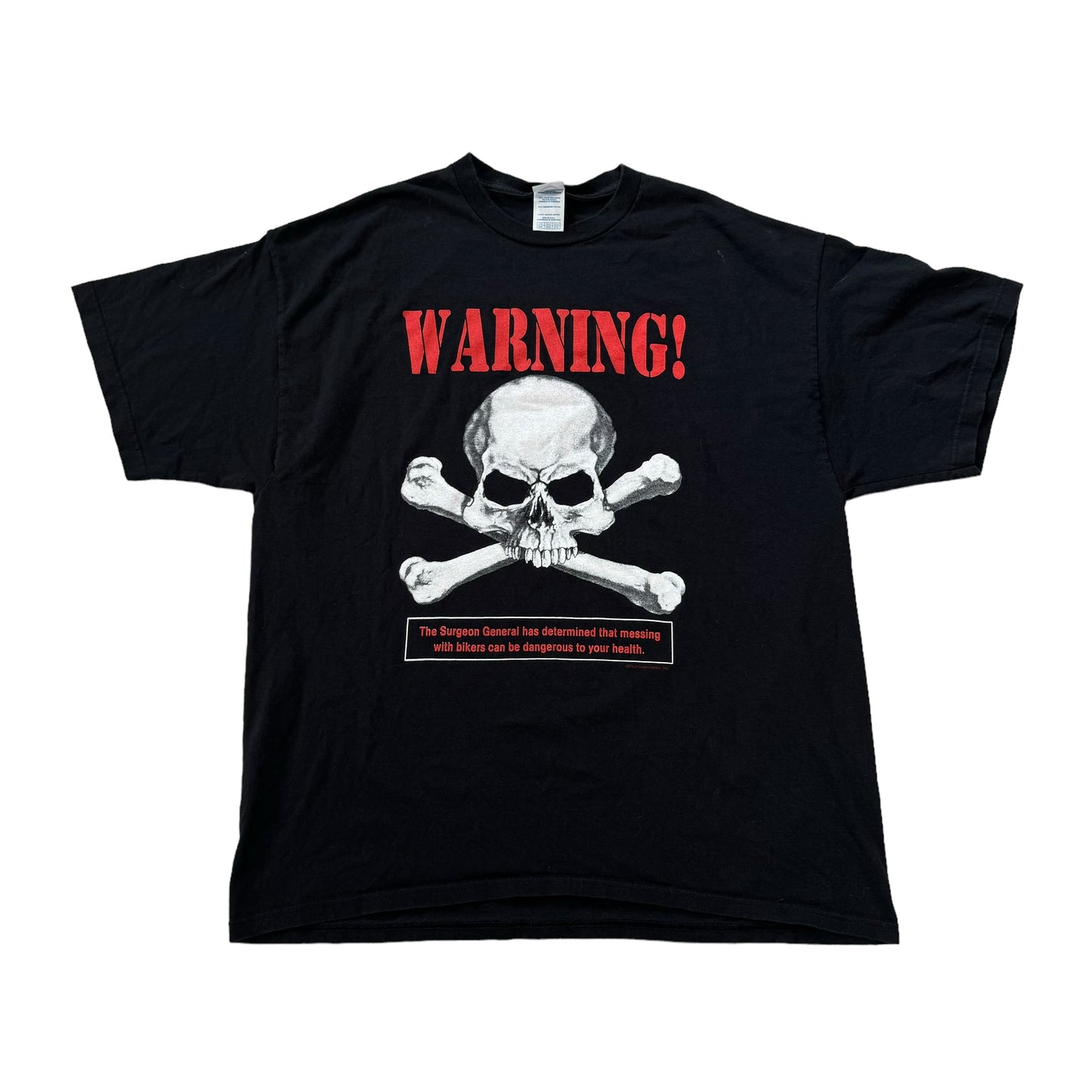 Biker Warning T-Shirt 2000s (XXL)