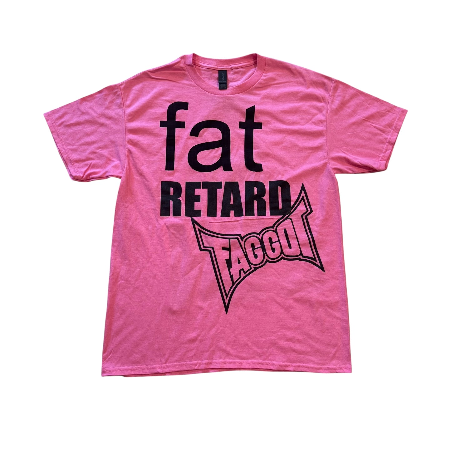 Fat Retard Faggot And I Have A Gun 1/1 T-Shirt (Large) HARDCORE THOUGHTS X JUNA COLLAB