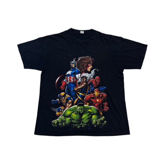 Marvel Superhero Collage T-Shirt 2000s (XL)
