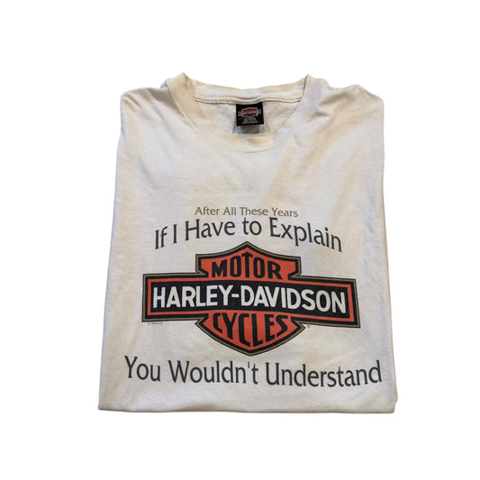 Harley Davidson If I Have To Explain… T-Shirt 90s (XXXL) [ REAL SHOPPER EXCLUSIVE ]