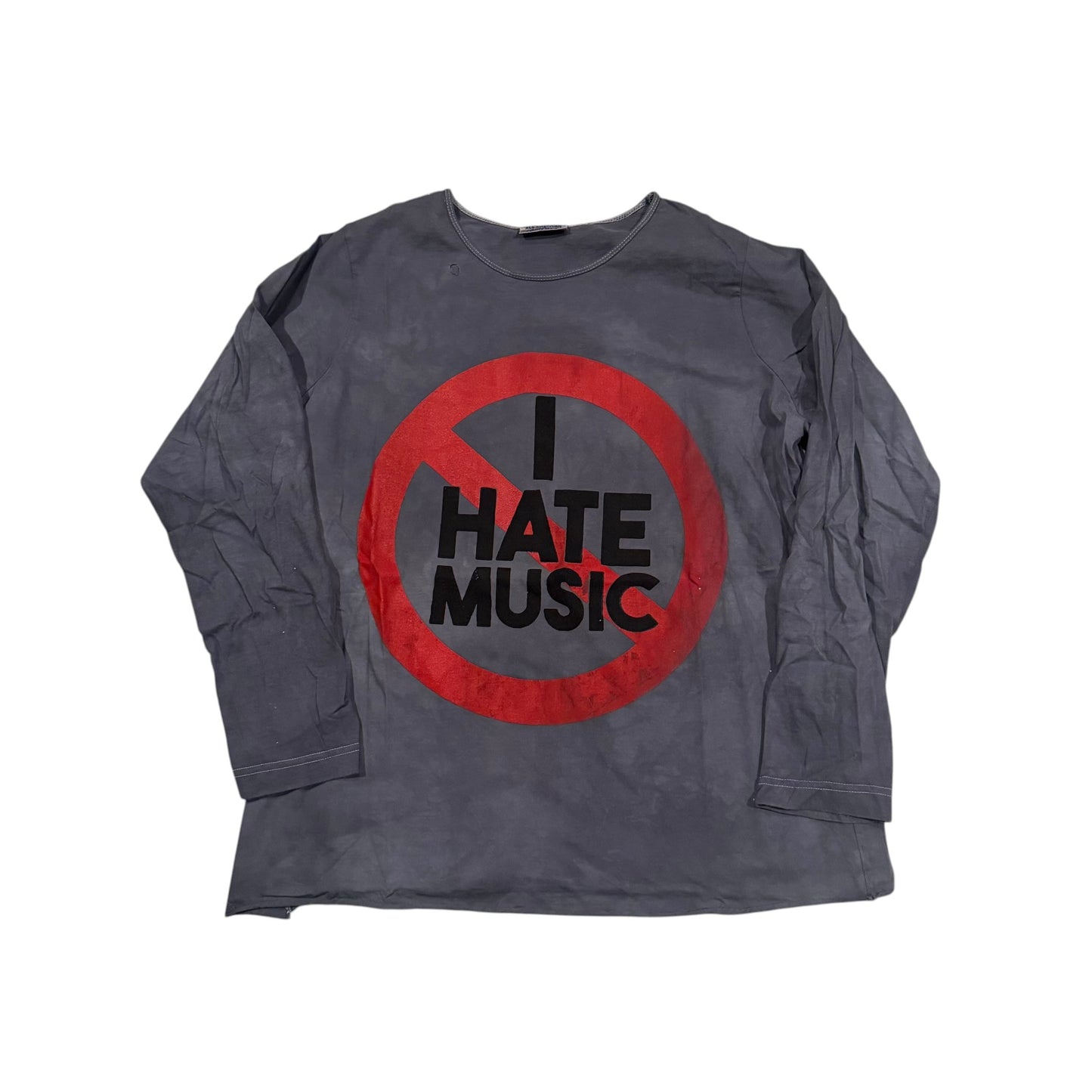 I HATE MUSIC Long Sleeve T-Shirt (XL) PERSONALS COLLECTION