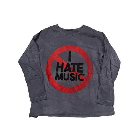 I HATE MUSIC Long Sleeve T-Shirt (XL) PERSONALS COLLECTION