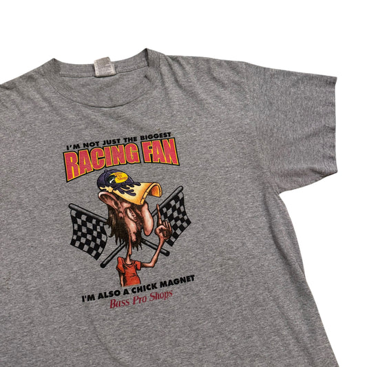 Bass Pro Shop Racing Fan Chick Magnet T-Shirt 2000s (Large) [ REAL SHOPPER EXCLUSIVE ]