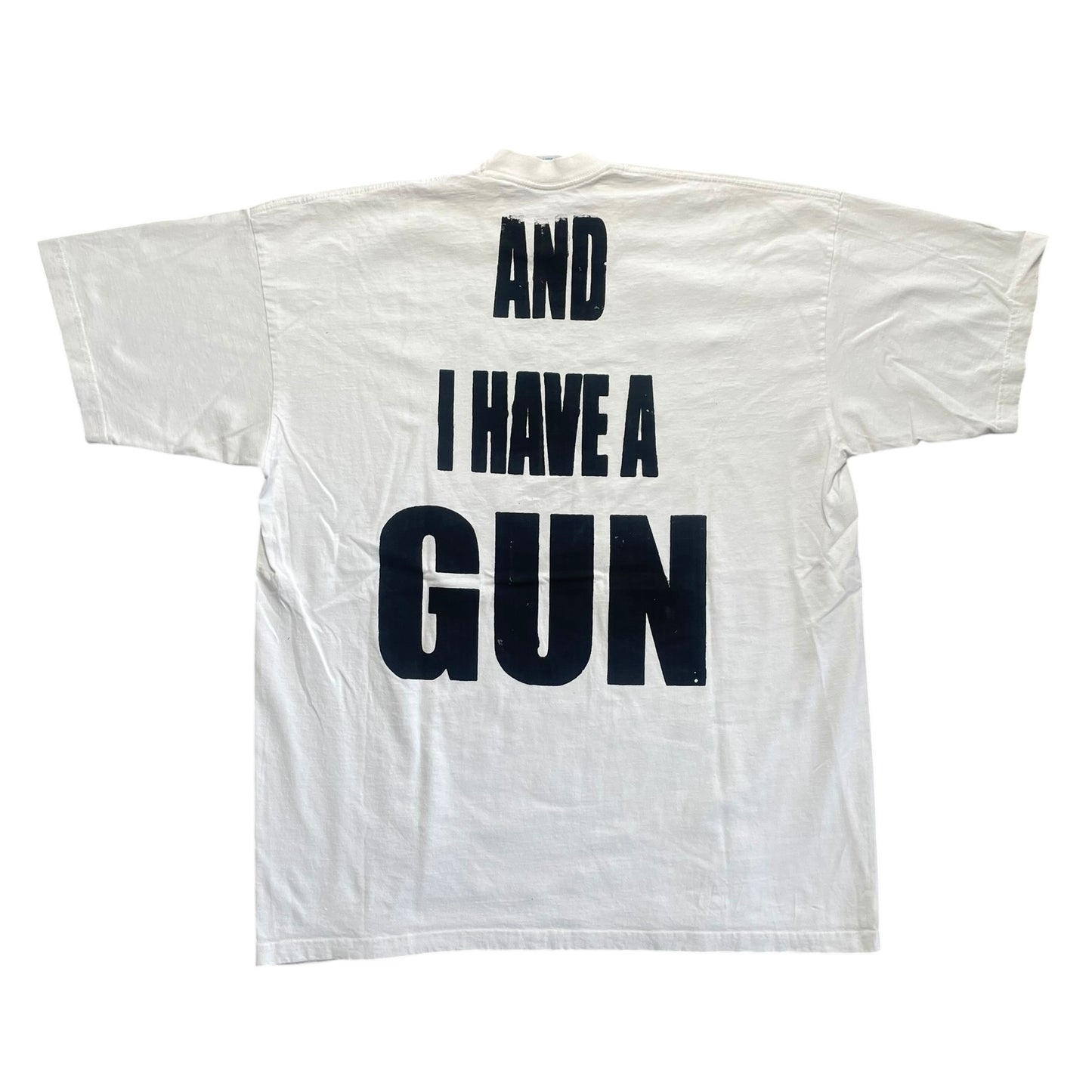 Fat Retard Faggot And I Have A Gun 1/1 Pro Club T-Shirt (XXXL) HARDCORE THOUGHTS X JUNA COLLAB