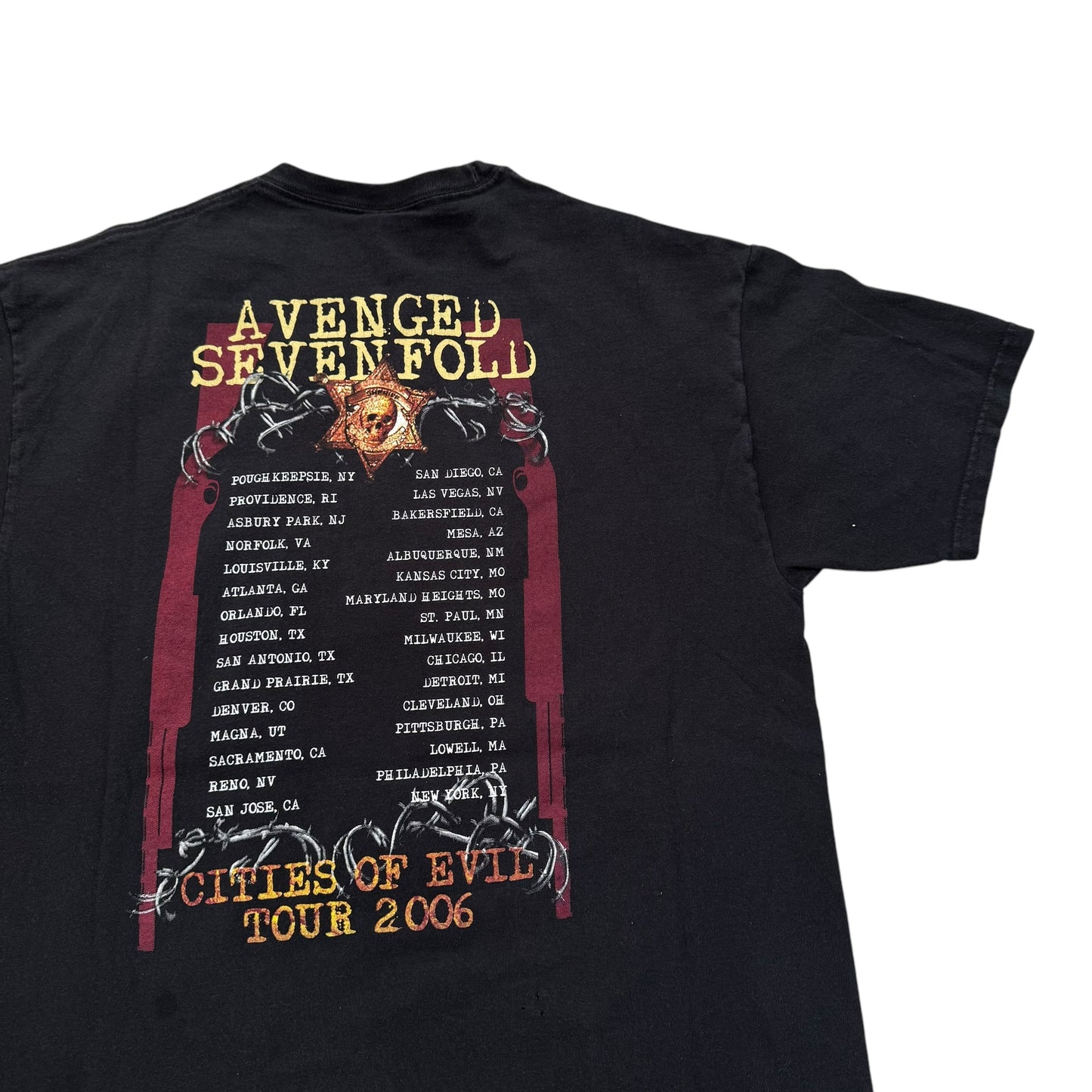Avenged Sevenfold Cities Of Evil 2006 Tour T-Shirt (Large)