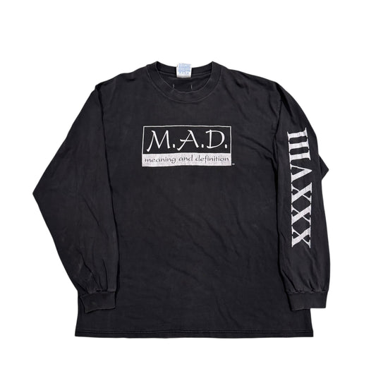 MAD Meaning And Definition Long Sleeve T-Shirt 90s (XL) PERSONALS COLLECTION