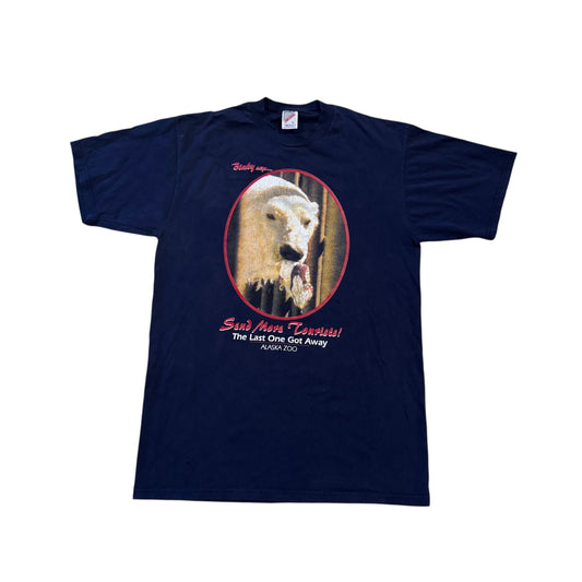 Blinky The Polar Bear Alaska Zoo T-Shirt 90s (Large)