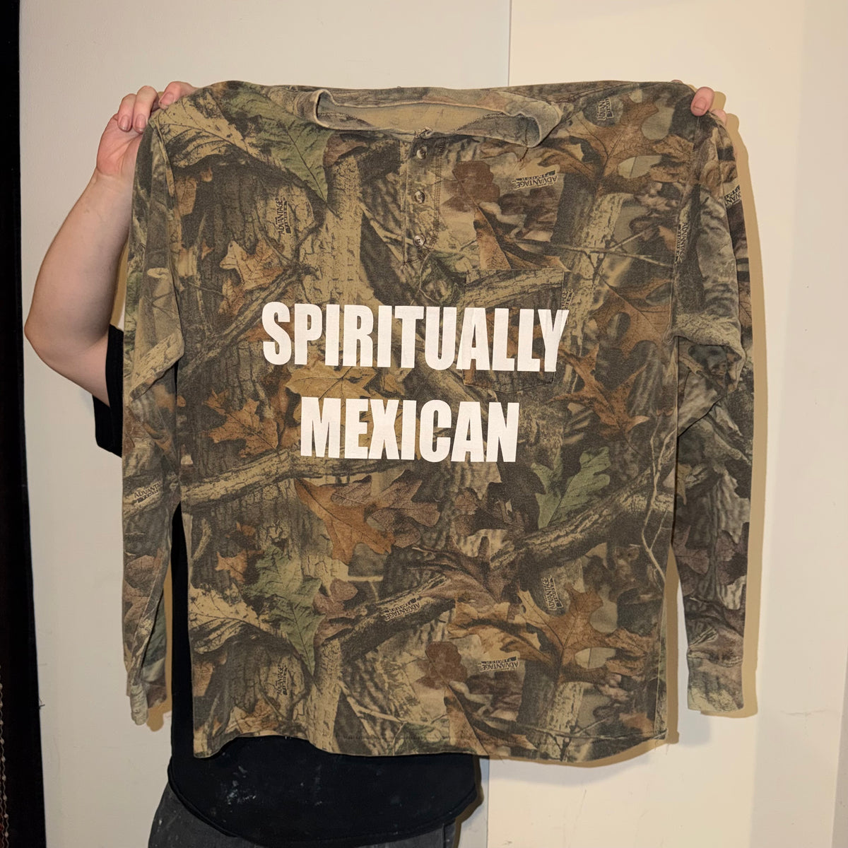 Spiritually Mexican Camo Long Sleeve T-Shirt (XL)