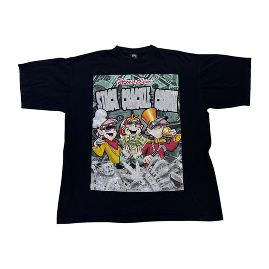 Hustlin’ Stack Crackle Crunk T-Shirt 2000s (XXL)