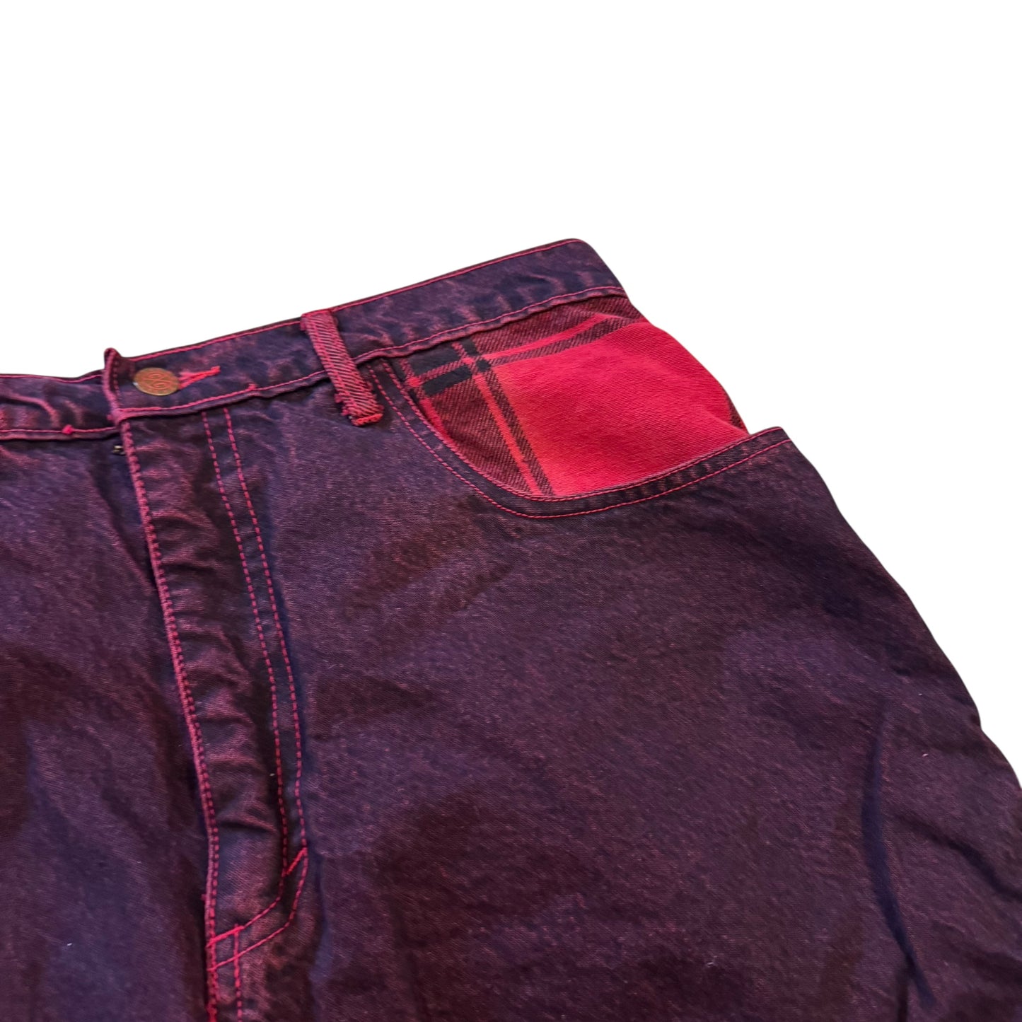 Cross Colors Plaid Denim Pants (32x33)