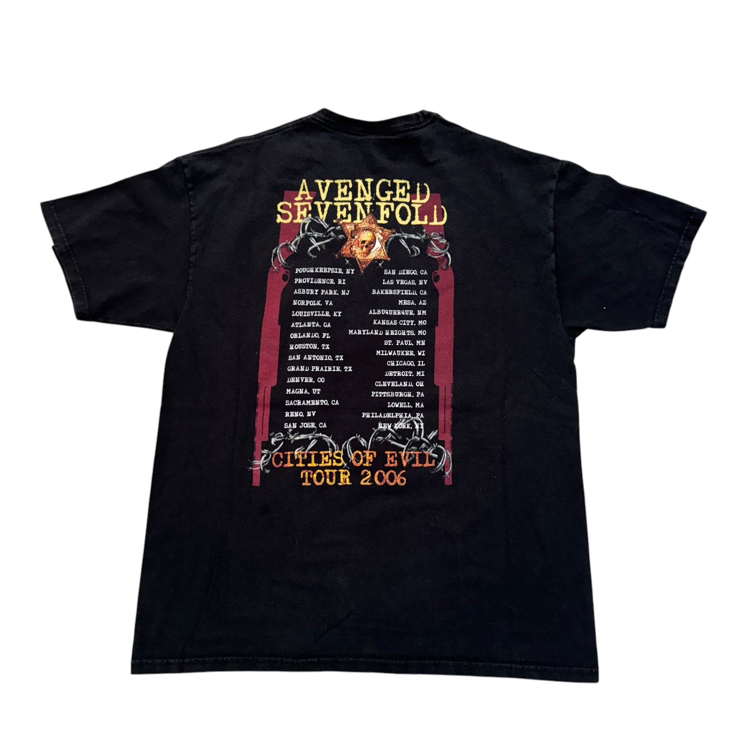 Avenged Sevenfold Cities Of Evil 2006 Tour T-Shirt (Large)