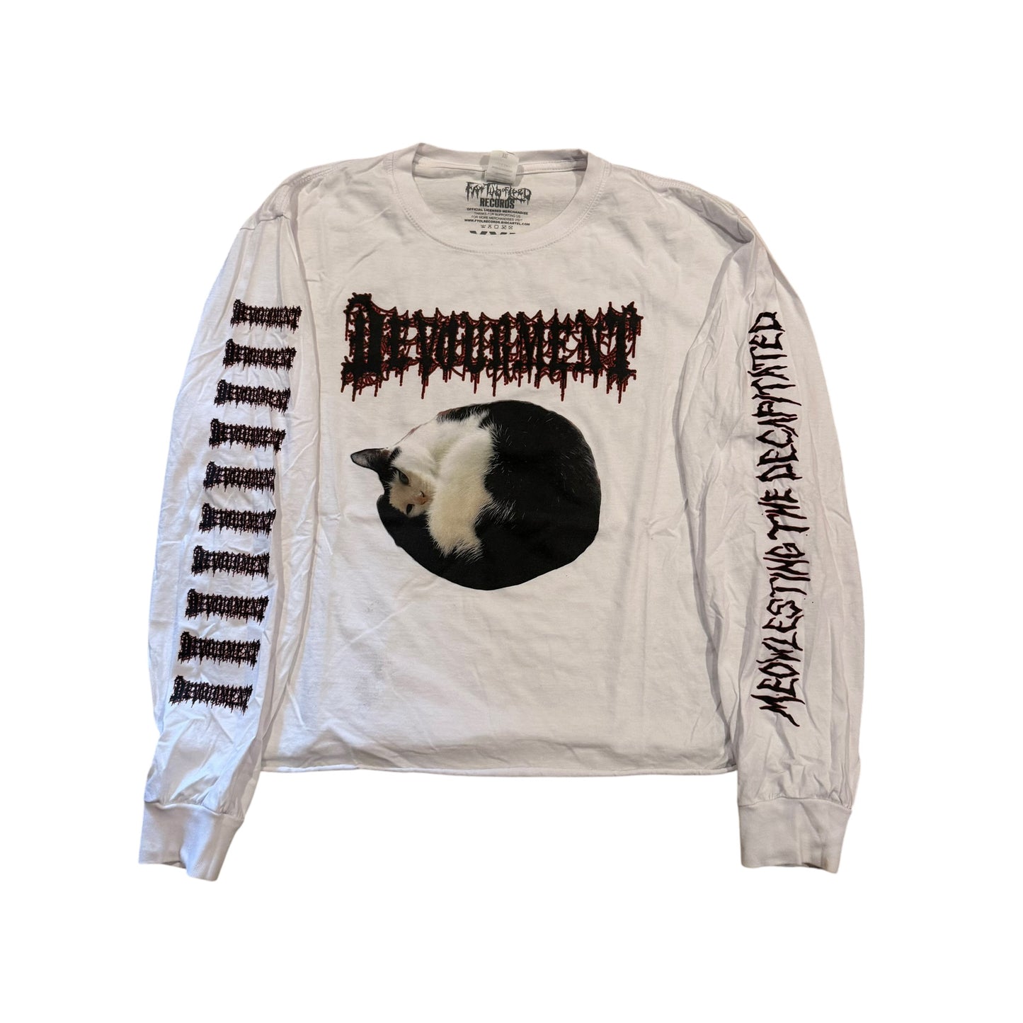 Devourment Meowlesting The Decapitated Long Sleeve T-Shirt (Cropped XXL) PERSONALS COLLECTION