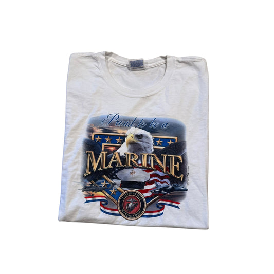 Proud To Be A Marine T-Shirt 2000s (Large) [ REAL SHOPPER EXCLUSIVE ]