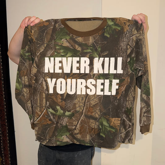 Never Kill Yourself 1/1 Camo Long Sleeve T-Shirt (XXL)