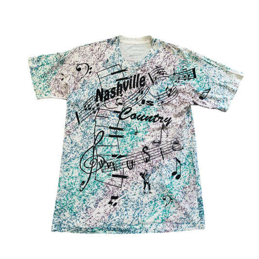 Nashville Country Music All Over Print T-Shirt 90s (XL) [ REAL SHOPPER EXCLUSIVE ]