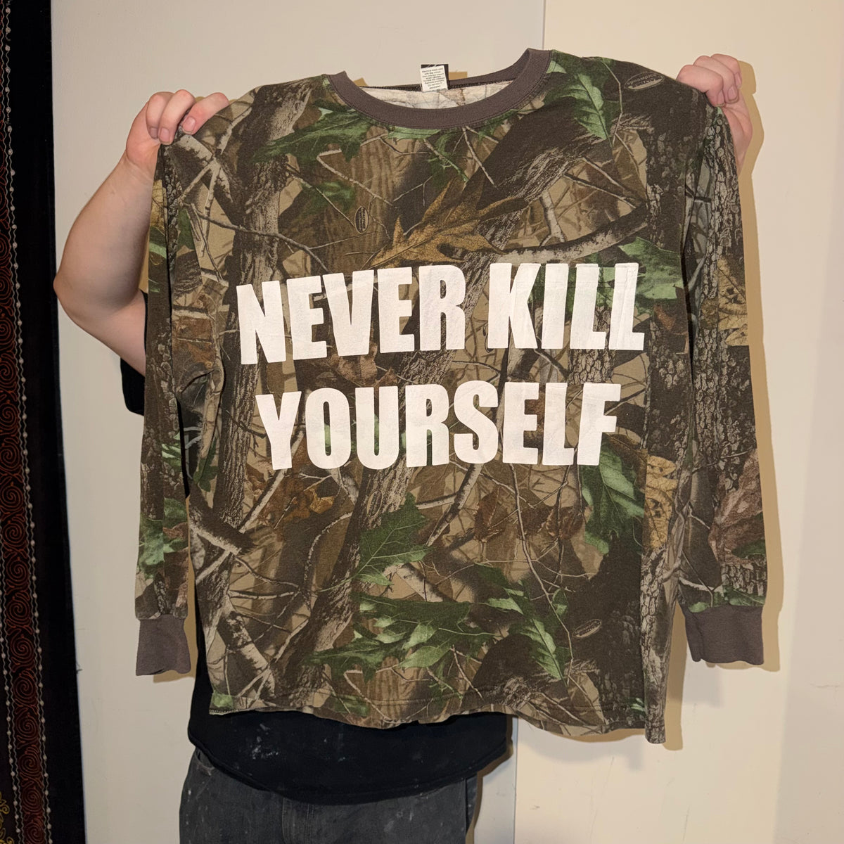 Never Kill Yourself 1/1 Camo Long Sleeve T-Shirt (XL)