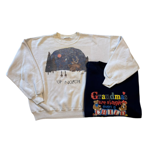 2 Vintage Crewnecks Bundle (BOTH FIT XXL) [ REAL SHOPPER EXCLUSIVE ]