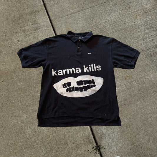 Karma Kills… AND I HAVE A GUN 1/1 Polo T-Shirt (XL)