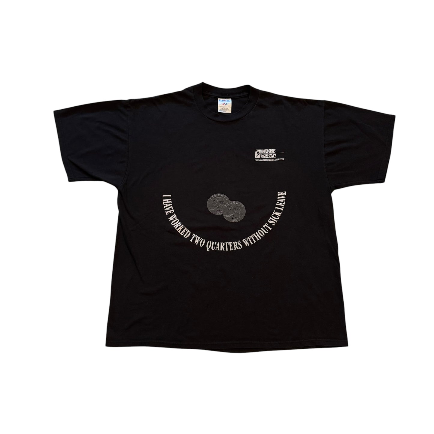 Postal Service I Worked Two Quarters T-Shirt 2000s (XL) [ REAL SHOPPER EXCLUSIVE ]