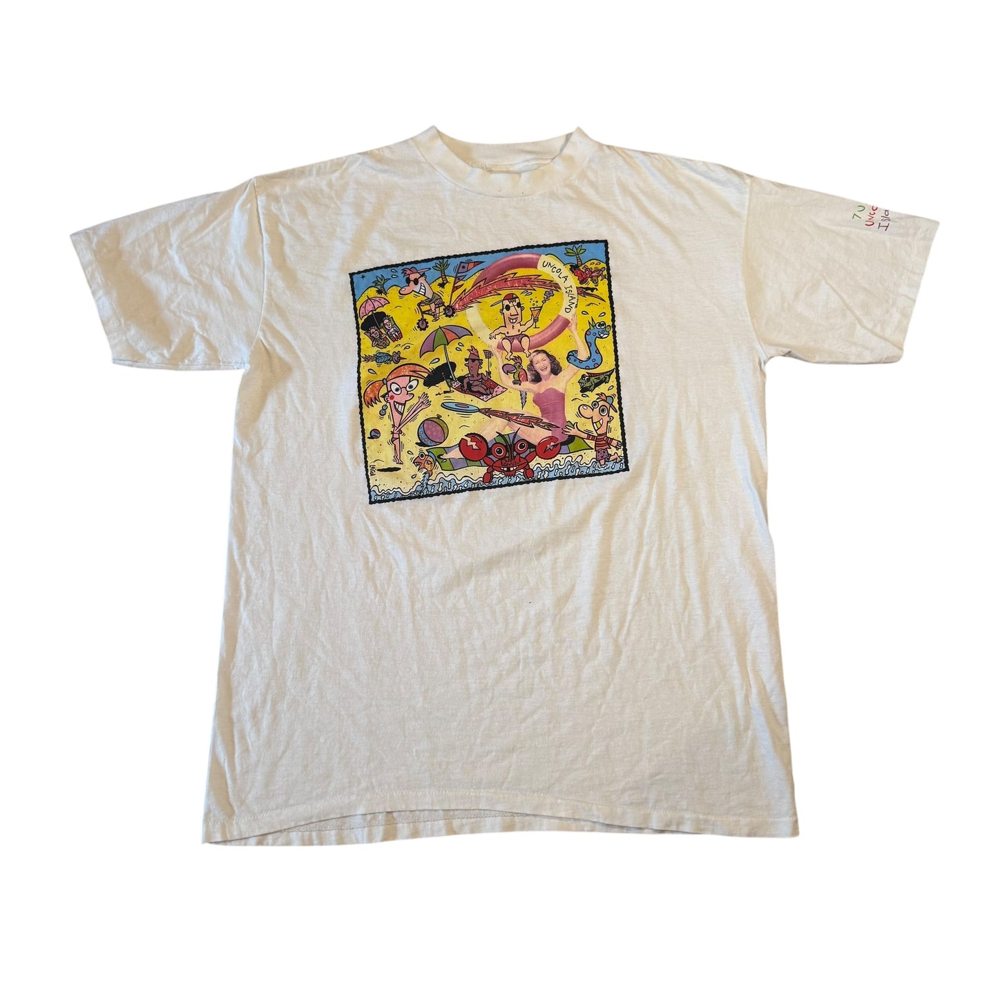 7up Uncola Island Promo T-Shirt 90s (XL)  [ REAL SHOPPER EXCLUSIVE ]