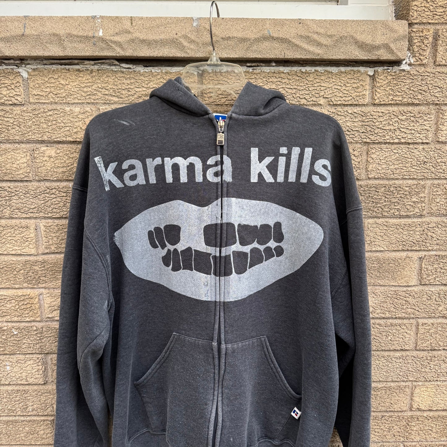 Karma Kills… And I Have A Gun 1/1 Zip Up Hoodie (Large)