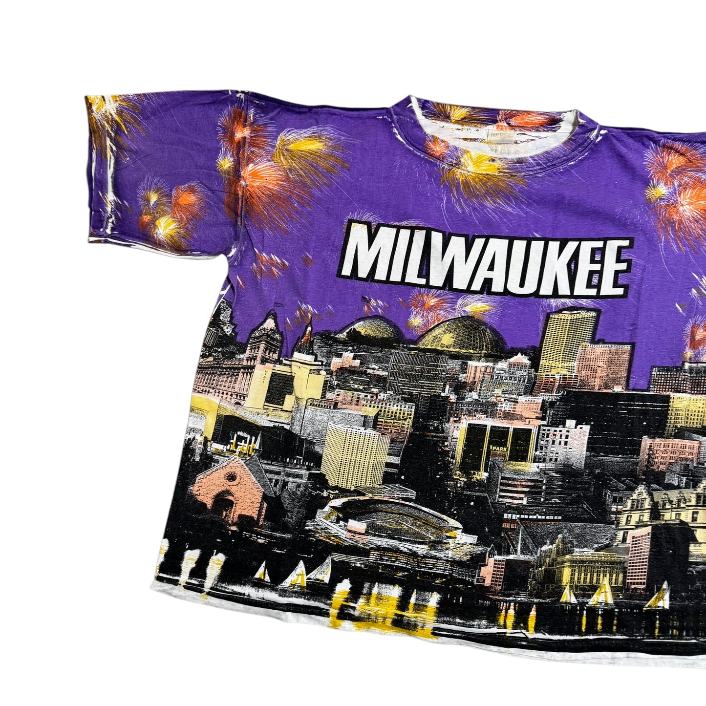 Milwaukee All Over Print T-Shirt 90s (Boxy XXL)
