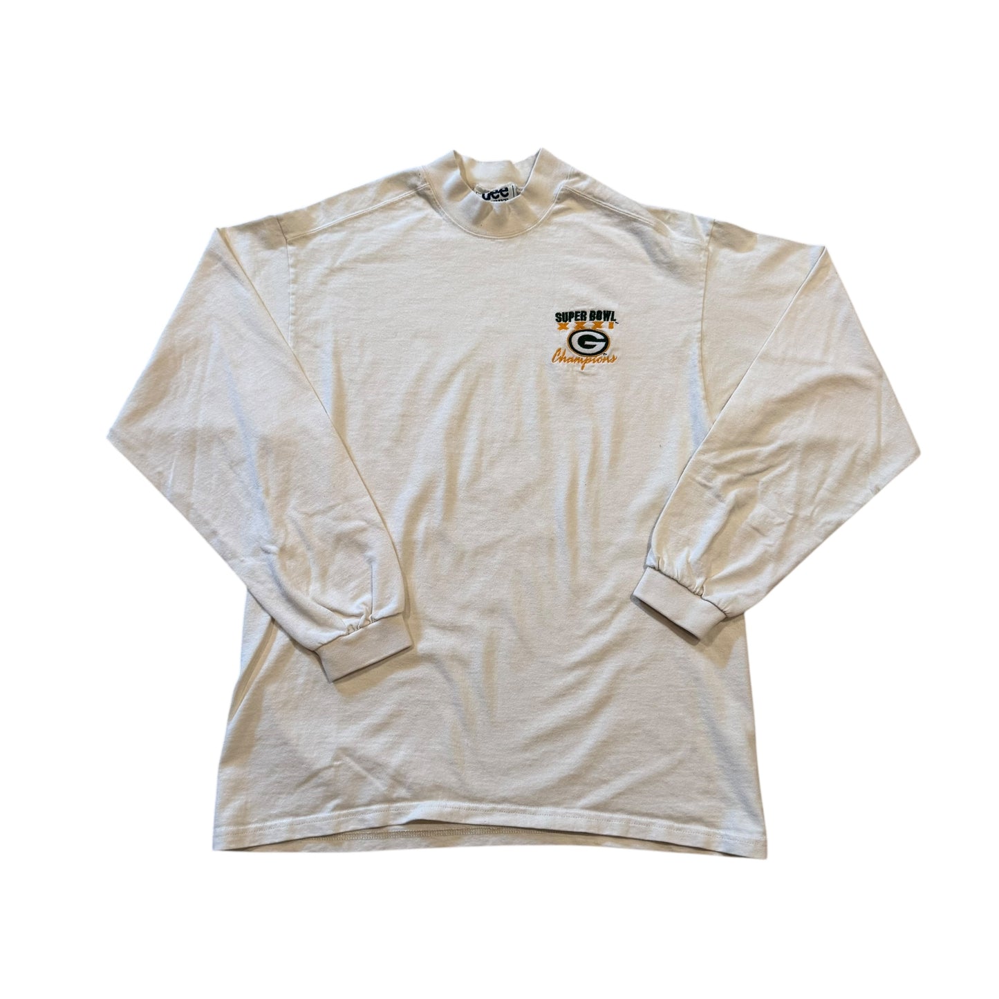 Green Bay Packers Super Bowl XXXI Champions Long Sleeve T-Shirt 90s (Medium) [ REAL SHOPPER EXCLUSIVE ]
